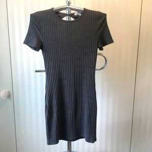 She + Sky grey ribbed dress keyhole back Size S